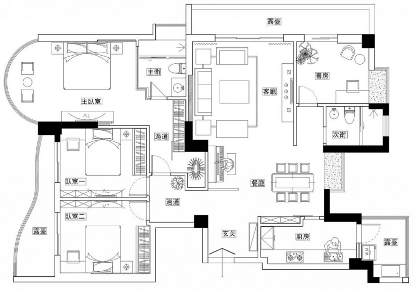 福州黑白樣板間圖片