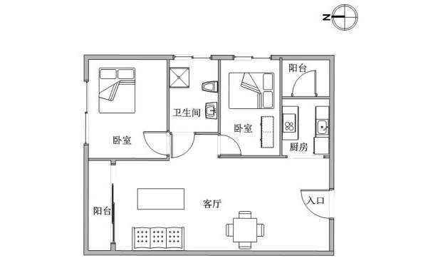 清新自然文藝簡約兩居裝修案例