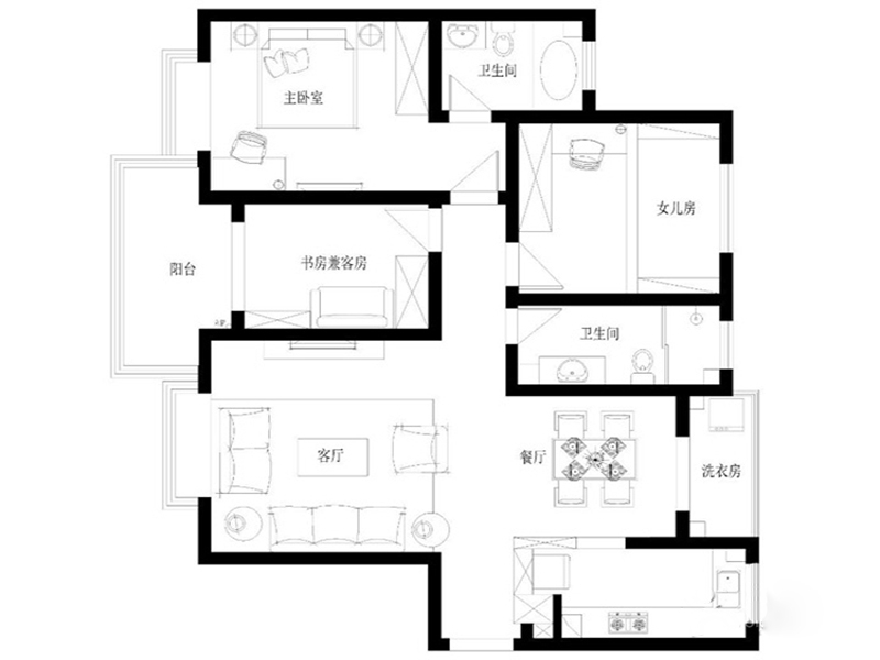 暖色記憶淡雅簡約三居裝潢裝修