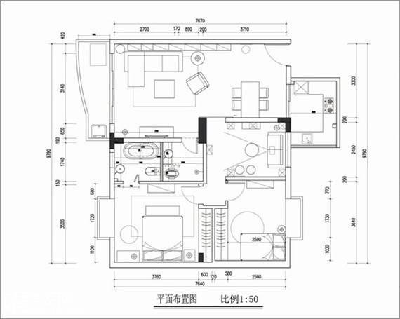 温馨中式风格三居室装修效果图