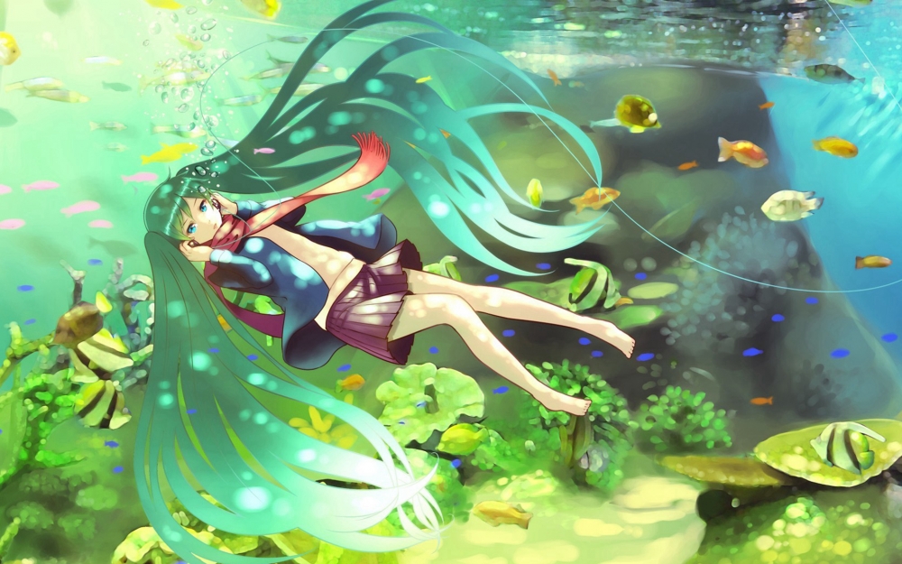 初音未来唯美插画桌面壁纸