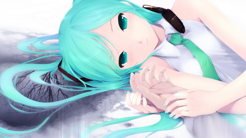 初音未来唯美动人插画桌面壁纸