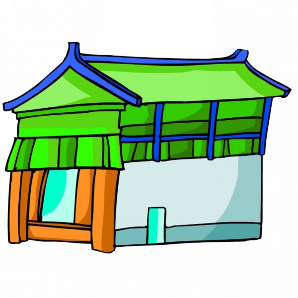 卡通中式建筑圖片