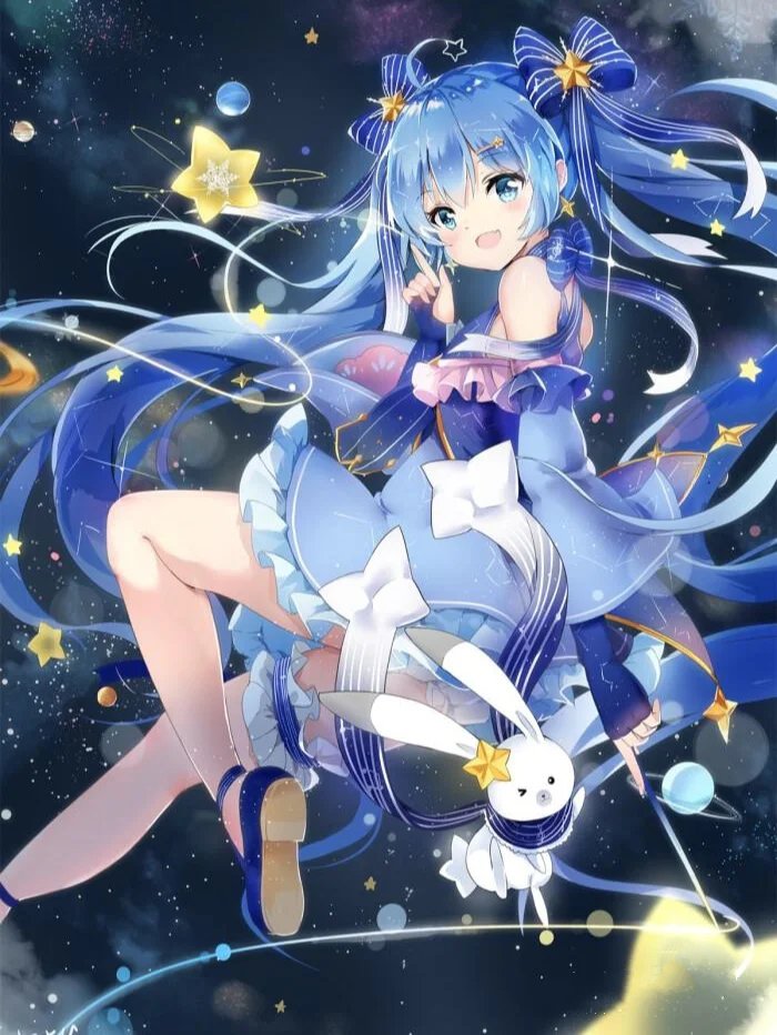 热爱音乐的二次元美少女初音动漫壁纸