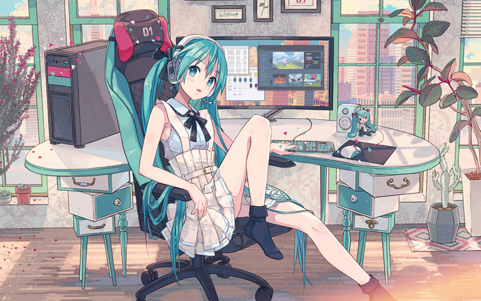 初音未來唯美動漫桌面壁紙