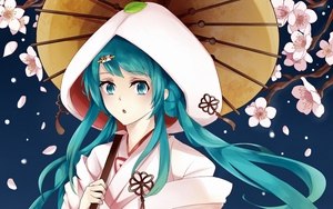 初音未來夢幻藍色壁紙圖片