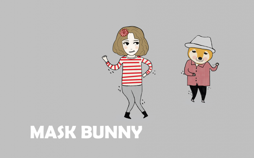 可爱的面具兔系列卡通图片