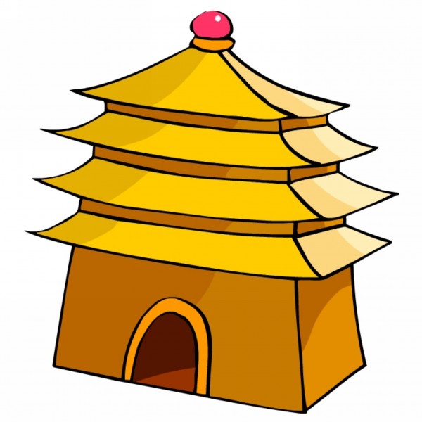 中國特色建筑卡通圖片