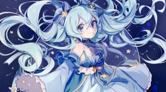 熱愛音樂的二次元美少女初音動(dòng)漫壁紙