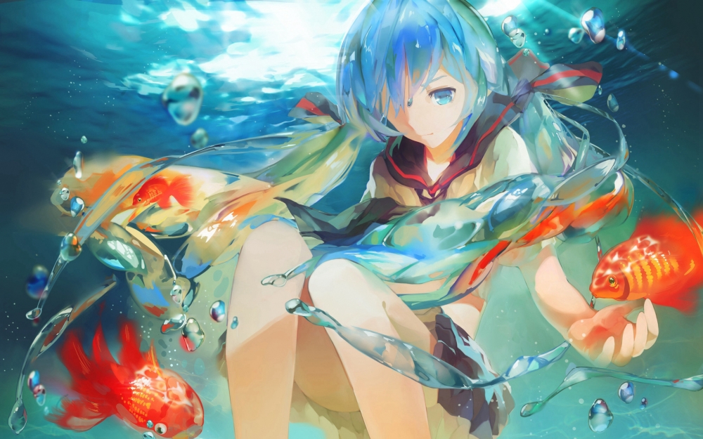 初音未来唯美插画桌面壁纸