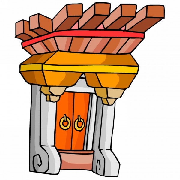 中國特色建筑卡通圖片
