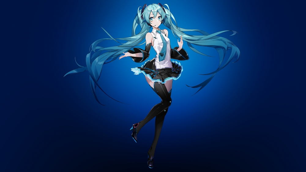 初音未来梦幻蓝色壁纸图片