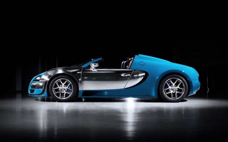 蓝色限量版汽车布加迪威龙高清图片