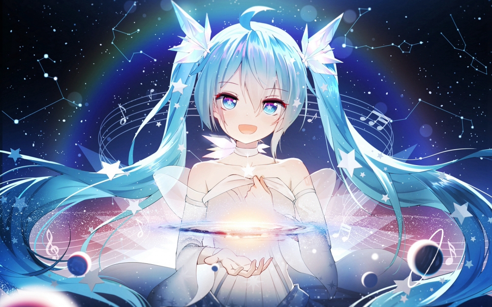 初音未来唯美插画桌面壁纸