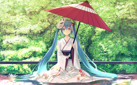 初音未来梦幻蓝色壁纸图片