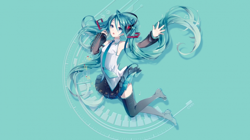 甜美萌系初音未来桌面壁纸