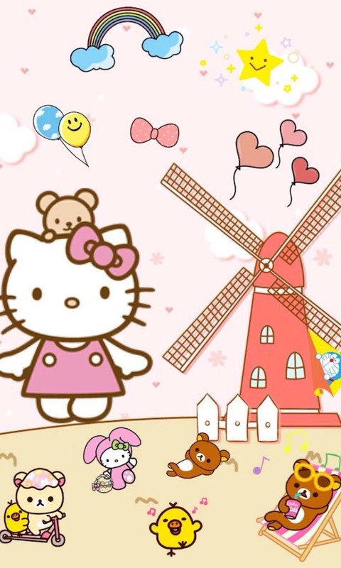 一组可爱的HelloKitty手机壁纸图片