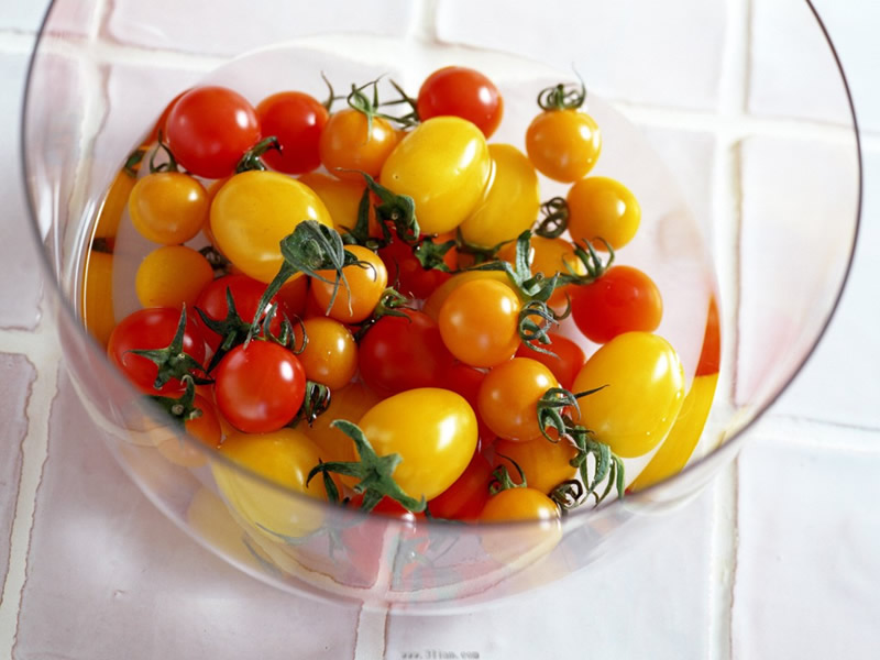 番茄有大有小呈扁球形，像一个个小灯笼