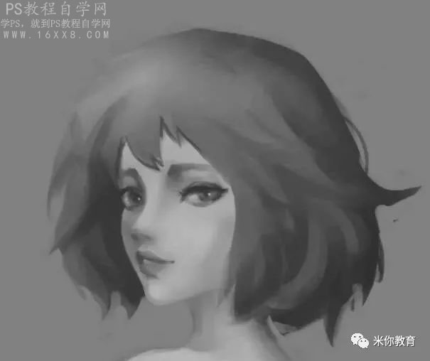 手绘教程，手绘美女头像游戏原画