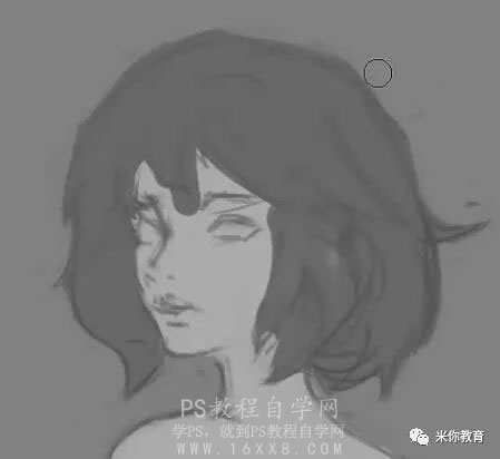 手绘教程，手绘美女头像游戏原画