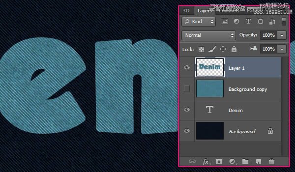 Photoshop制作个性的牛仔布纹艺术字教程,PS教程,16xx8.com教程网