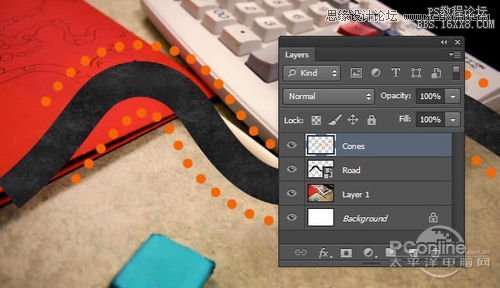 Photoshop CS6設(shè)計(jì)桌面上的創(chuàng)意跑道,PS教程,16xx8.com教程網(wǎng)