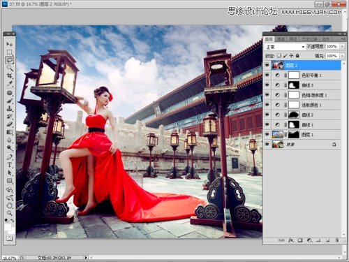 Photoshop给毫无生机外景照片添加云彩,PS教程,16xx8.com教程网