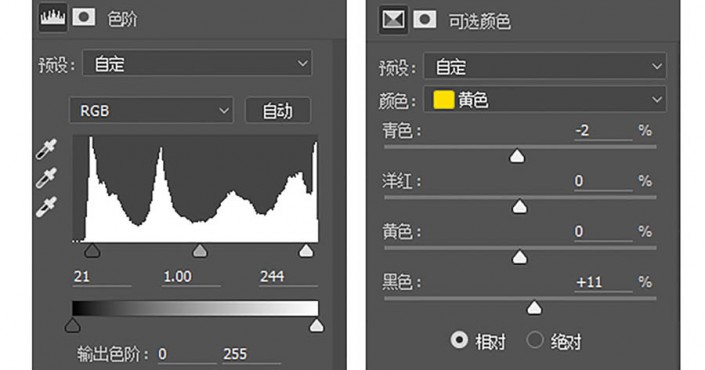 剪影效果，制作优美的夕阳下的人物剪影照