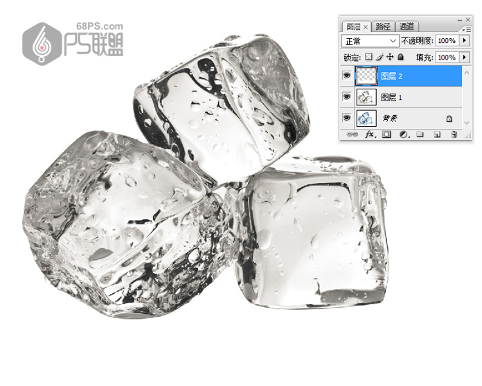 摳冰塊，用PS快速摳出透明的冰塊
