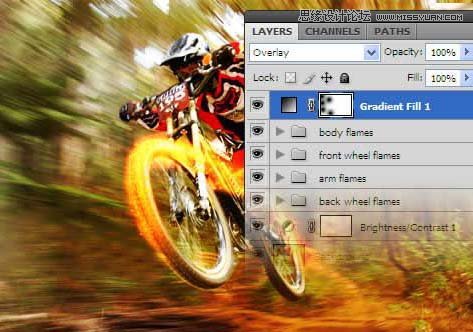 ps做高速火焰自行車(chē)效果教程