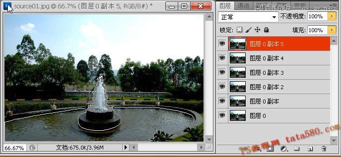 Photoshop制作喷泉喷水动画效果图,52photoshop教程