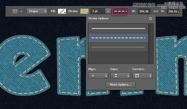 Photoshop制作个性的牛仔布纹艺术字教程,PS教程,16xx8.com教程网