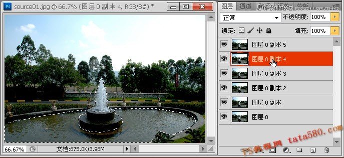 Photoshop制作噴泉噴水動畫效果圖,52photoshop教程