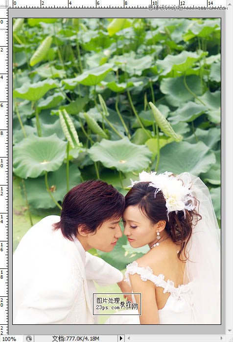 Photoshop調(diào)出荷塘婚紗照片清新色調(diào),PS教程,16xx8.com教程網(wǎng)