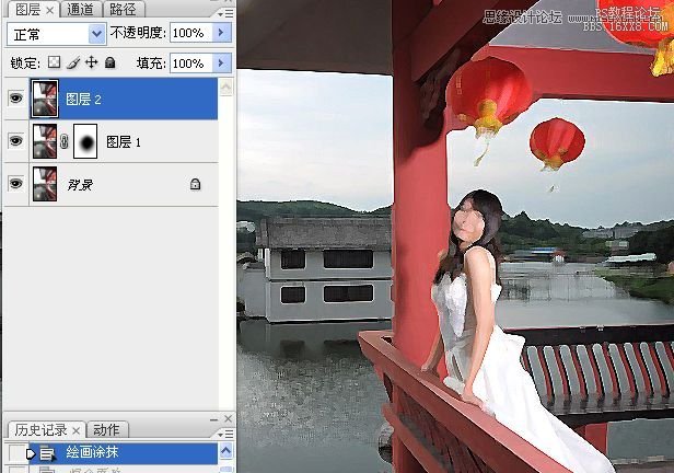 Photoshop调出外景婚片自然蛋黄肤色效果,PS教程,16xx8.com教程网