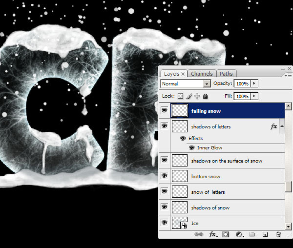 冰冻效果，用PS打造简单逼真的冰冻文字效果