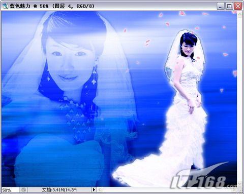 用Photoshop CS3打造蔚蓝梦幻风格婚纱照