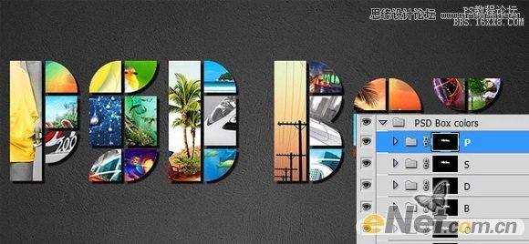 Photoshop制作立体效果的图案艺术字,PS教程,16xx8.com教程网