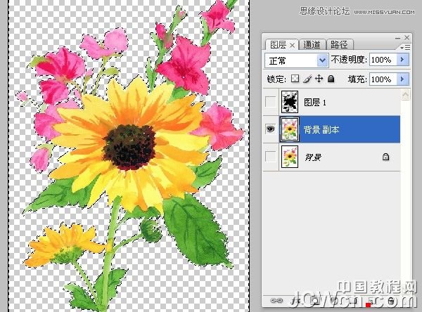 Photoshop给花朵照片制作成十字绣效果