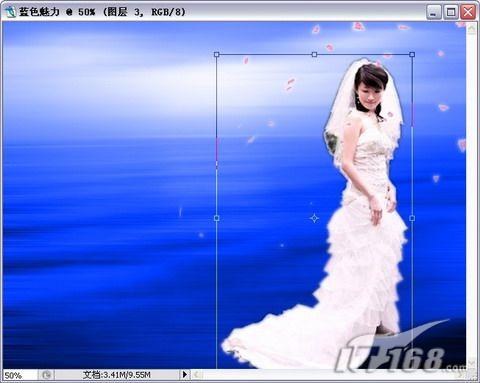 用Photoshop CS3打造蔚藍(lán)夢幻風(fēng)格婚紗照