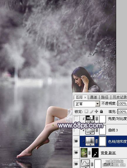 Photoshop调出中性暗蓝色图片教程