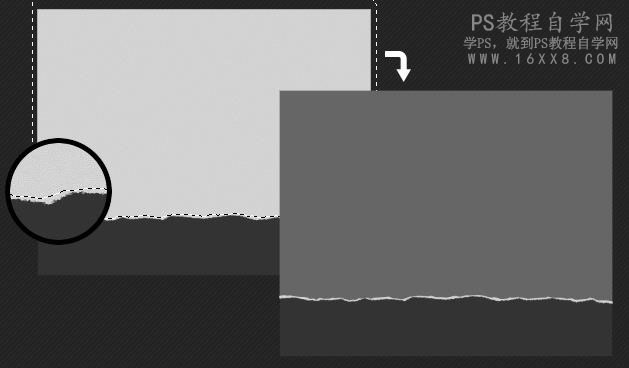 撕边效果，用PS制作纸张撕边效果图片