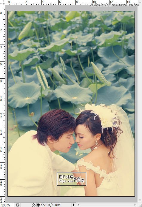 Photoshop调出荷塘婚纱照片清新色调,PS教程,16xx8.com教程网