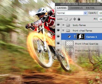 ps做高速火焰自行车效果教程