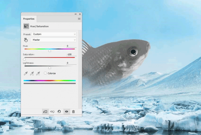 冰雪效果，在PS中合成一个超现实感觉的冰块鱼