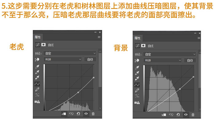 場景合成，合成巨型老虎魔幻場景