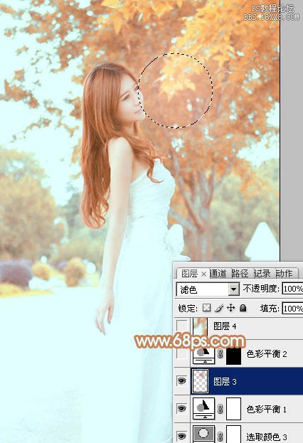 Photoshop打造清爽的橙紅色外景美女圖片