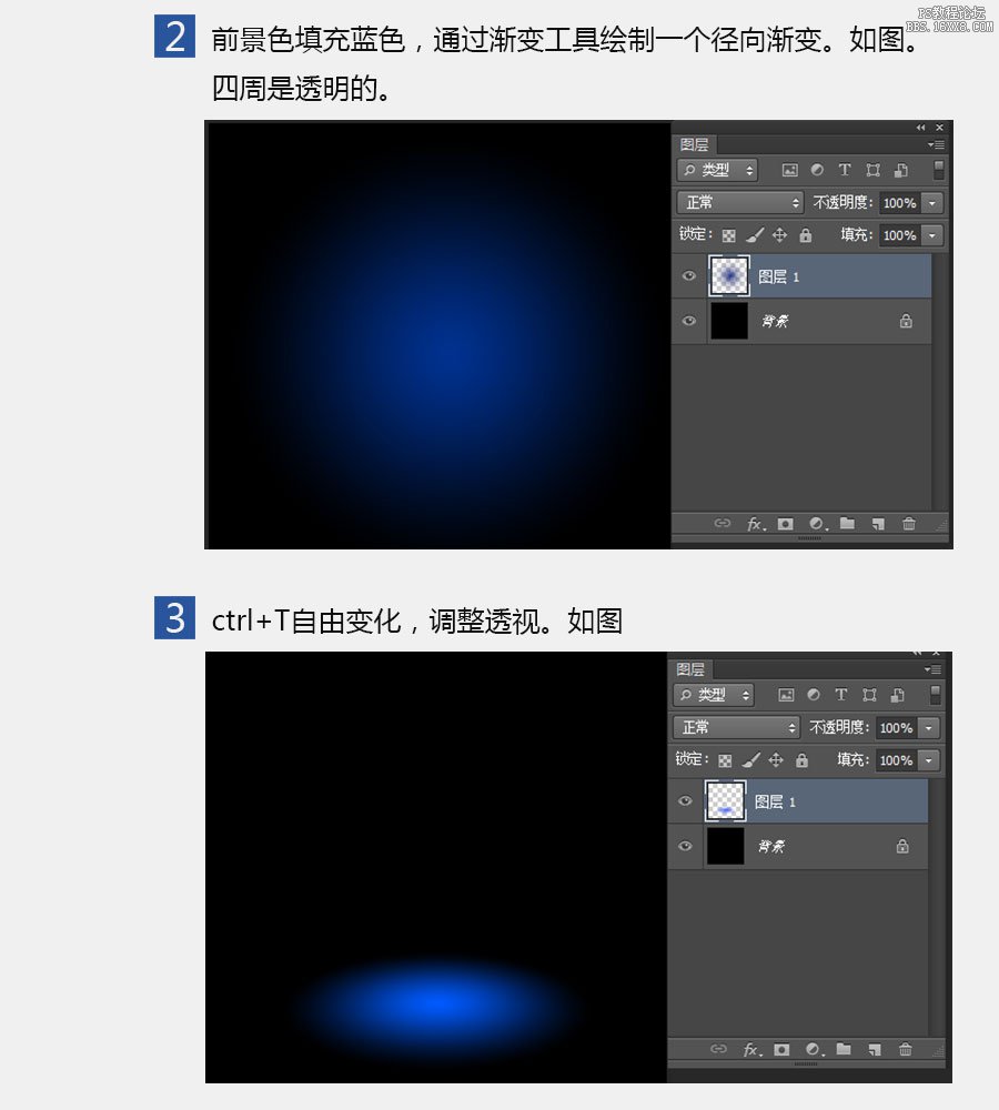 ps濾鏡制作藍(lán)色光束教程