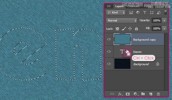 Photoshop制作个性的牛仔布纹艺术字教程,PS教程,16xx8.com教程网