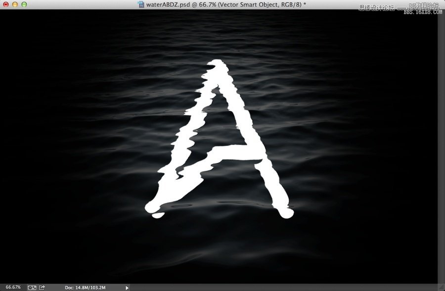 Photoshop制作漂亮的水波纹理艺术字